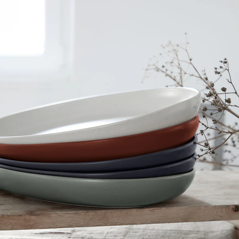 
Handcrafted Serving Platter "Pacifica" - Cayenne Red / Large