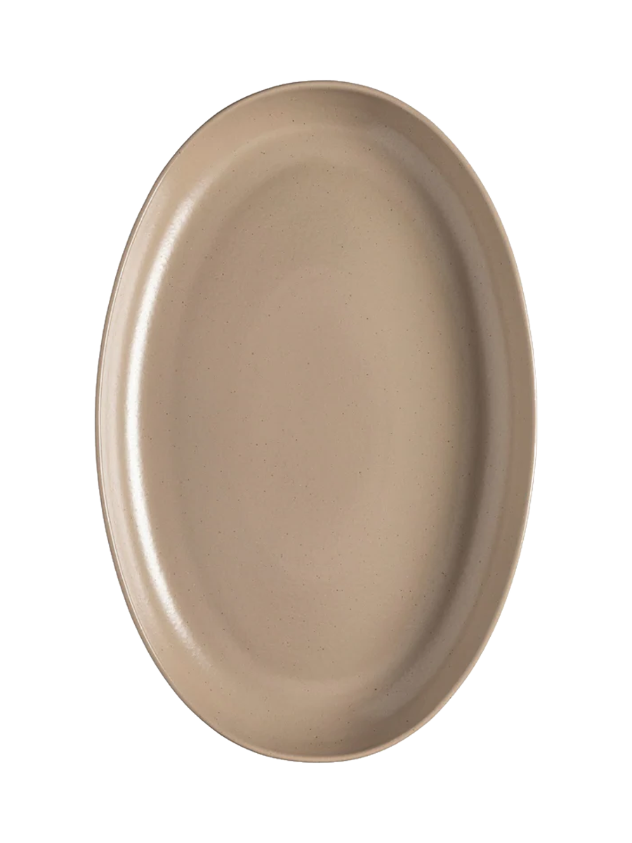 
Handcrafted Serving Platter "Pacifica" - Taupe / Large