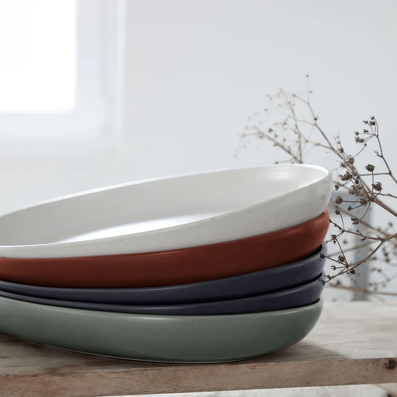 
Handcrafted Serving Platter "Pacifica" - Salt / Large
