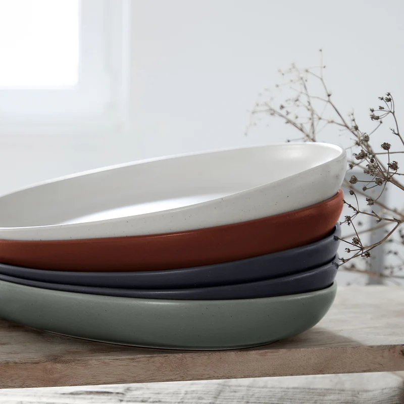 
Handcrafted Serving Platter "Pacifica" - Sead Grey / Large