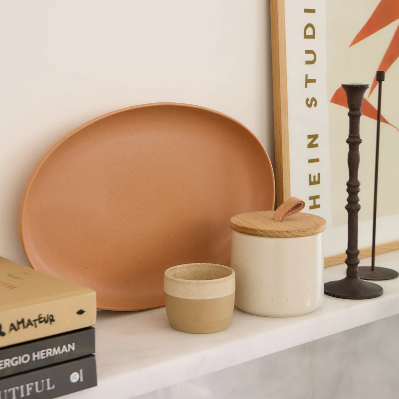 
Handcrafted Serving Platter "Pacifica" - Terracotta / Large