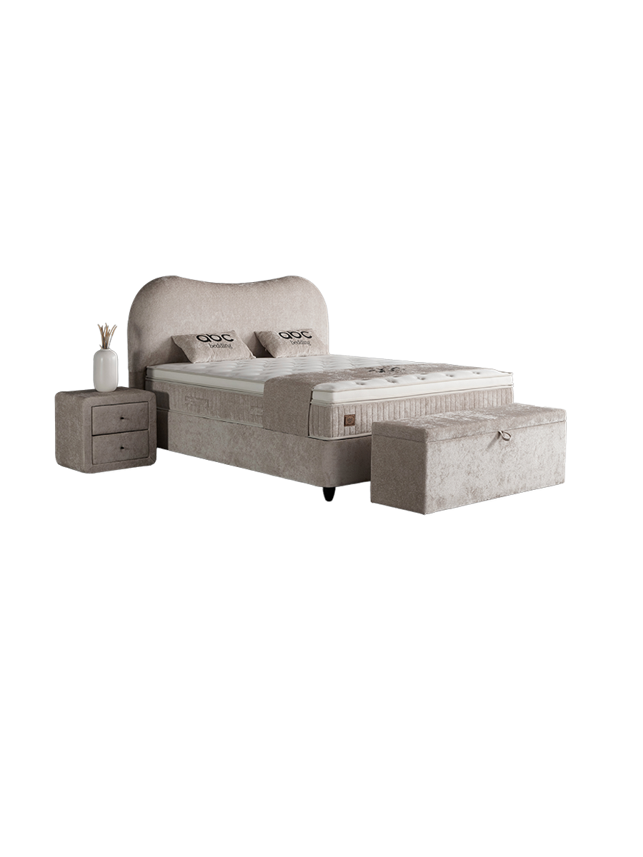 
Premium Box Spring Bed "Sofia" incl. Mattress & Topper - Without accessories / Mattress size: 140 x 200 cm