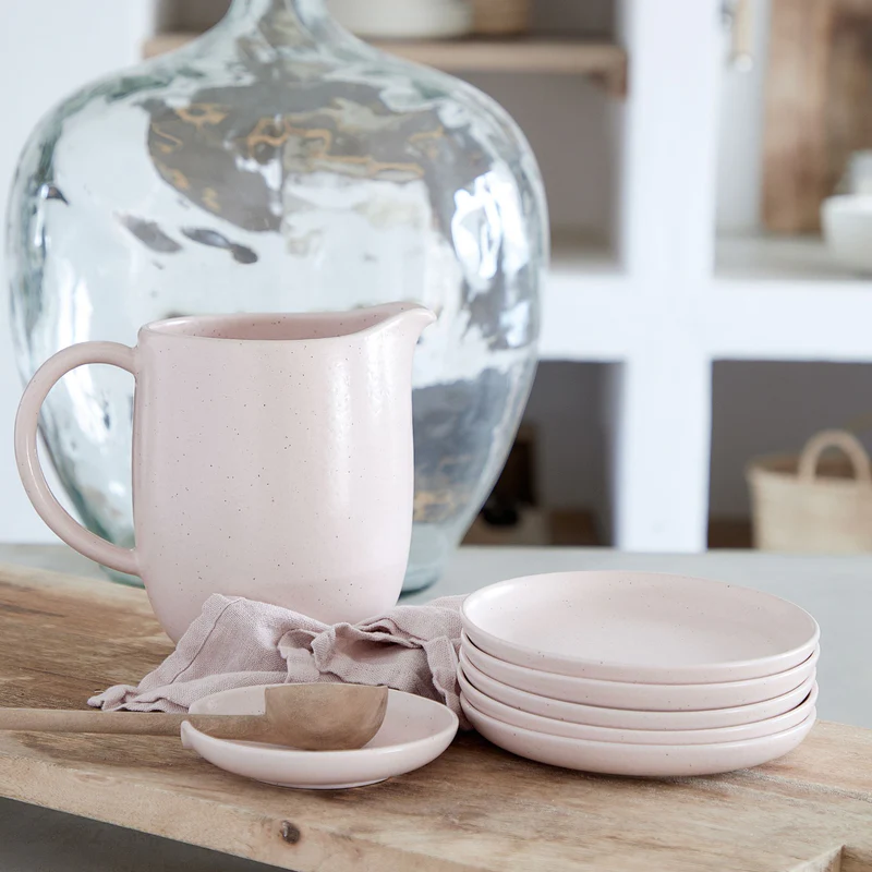 
Handmade Bread & Appetizer Plate "Pacifica" - Marshmallow Pink