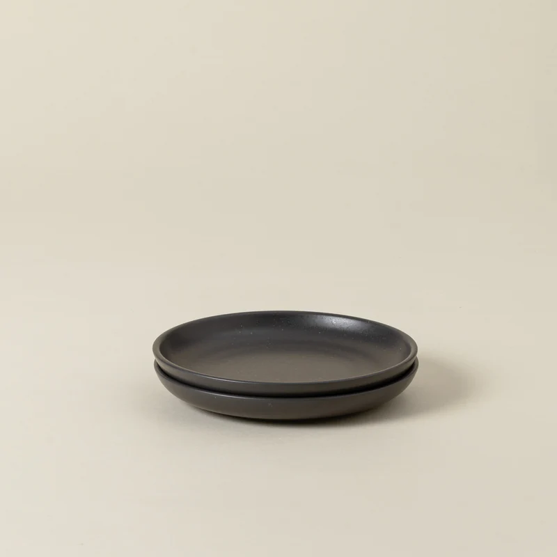 
Handmade Bread & Appetizer Plate "Pacifica" - Seaweed Gray