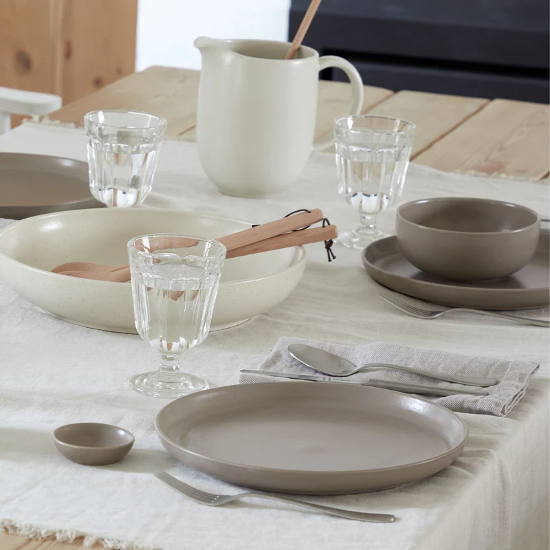
Handmade dinner plate "Pacifica" - Taupe