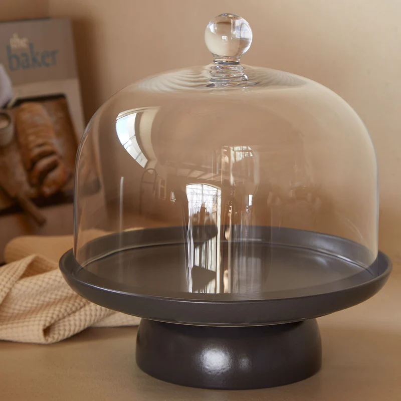 
Handmade Cake Stand "Pacifica" - Sead Grey