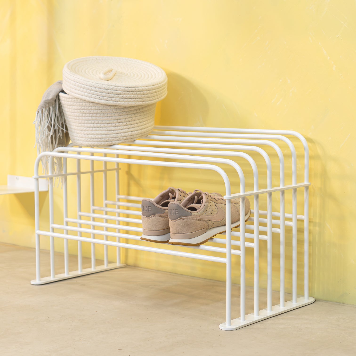 
Designer Shoe Rack "Grid 70" - White