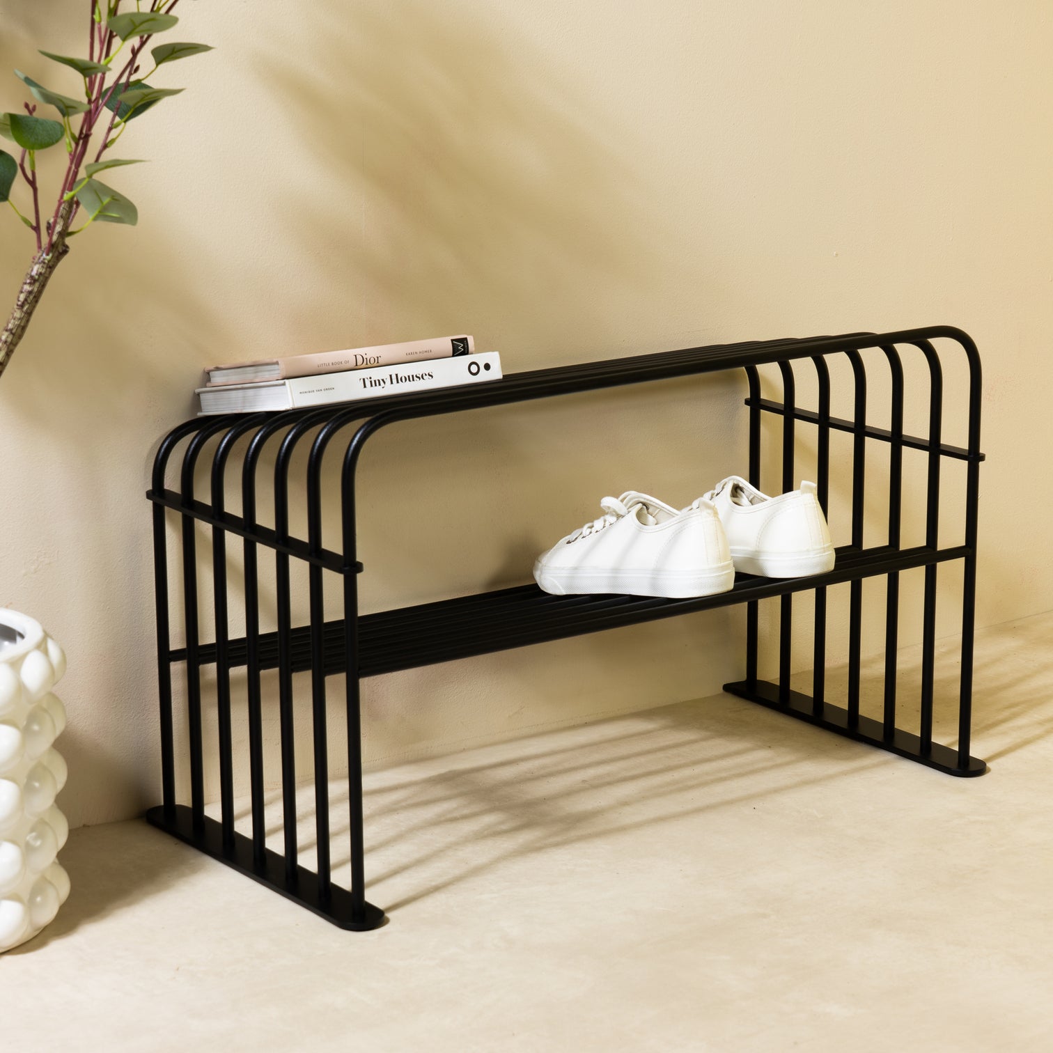 
Designer Shoe Rack "Grid 70" - Black