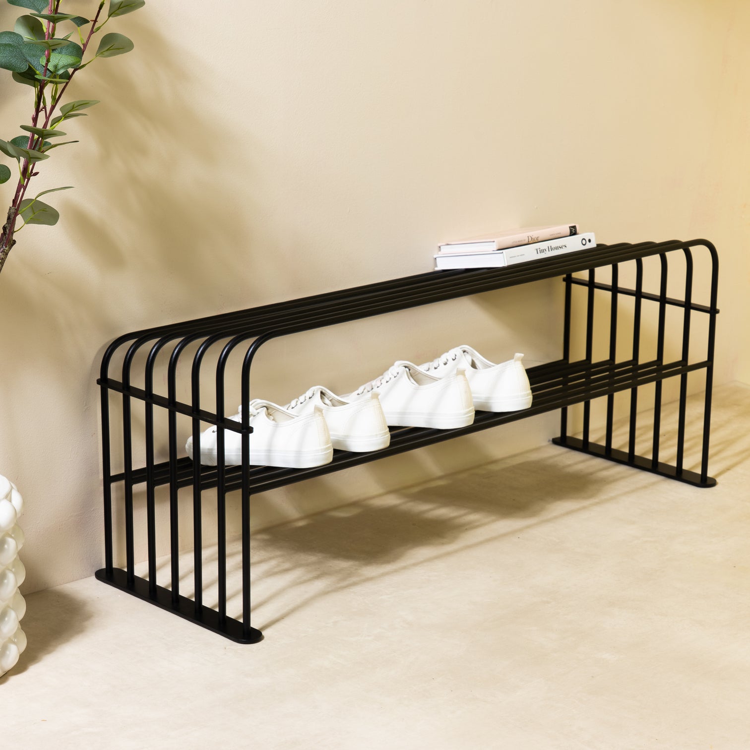 
Designer Shoe Rack "Grid 100" - Black