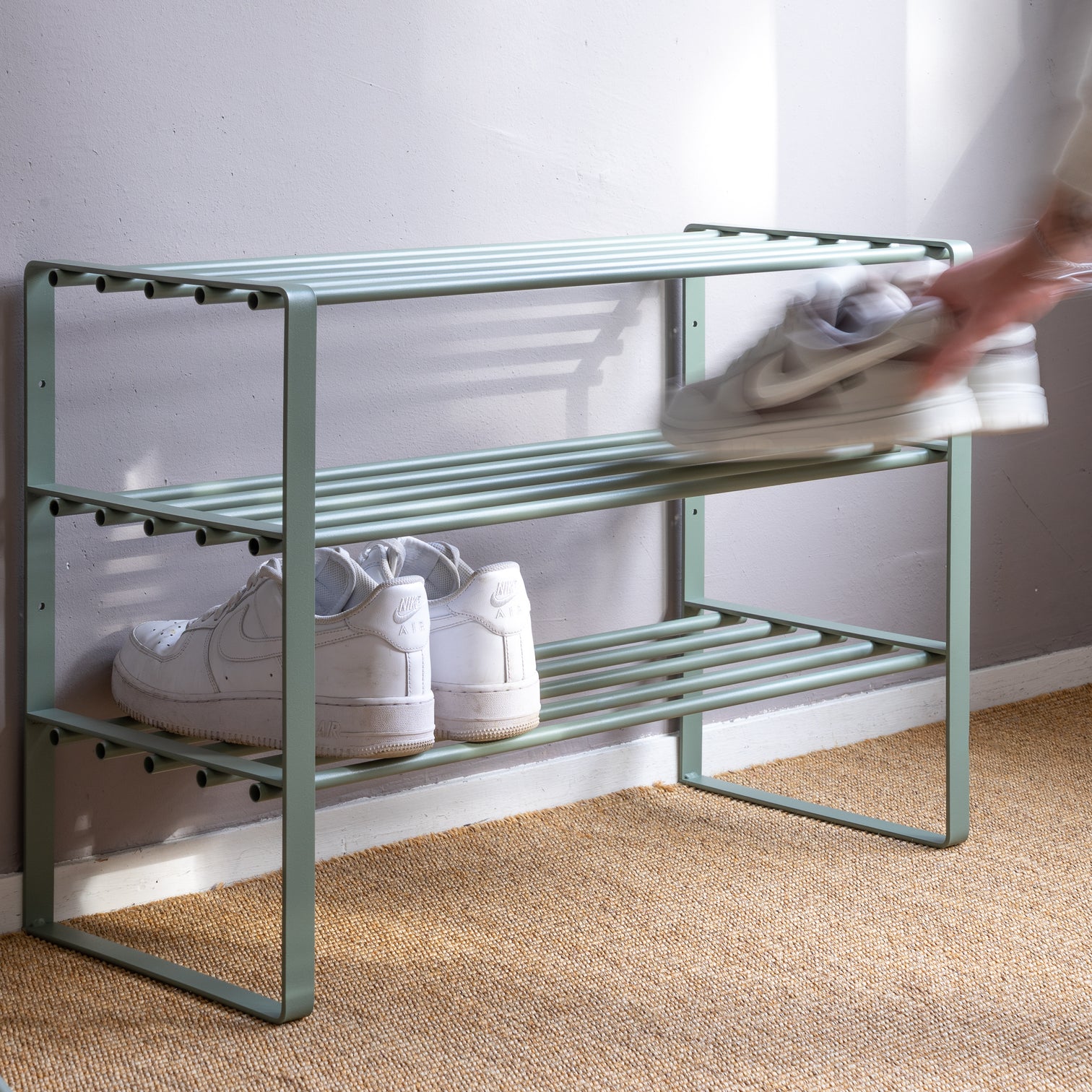 
"Rex SR 2" Designer Shoe Rack - Dusty Green