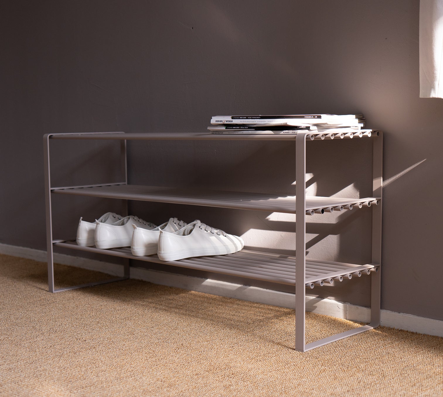 
Design Shoe Rack "Rex SR 2" 100 cm - Silky Taupe