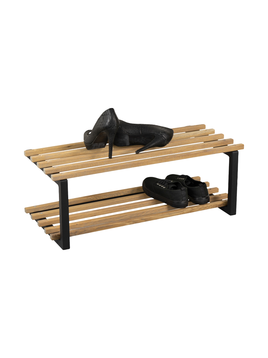 
Designer Shoe Rack "Rizzoli" - Oak Natural / Black