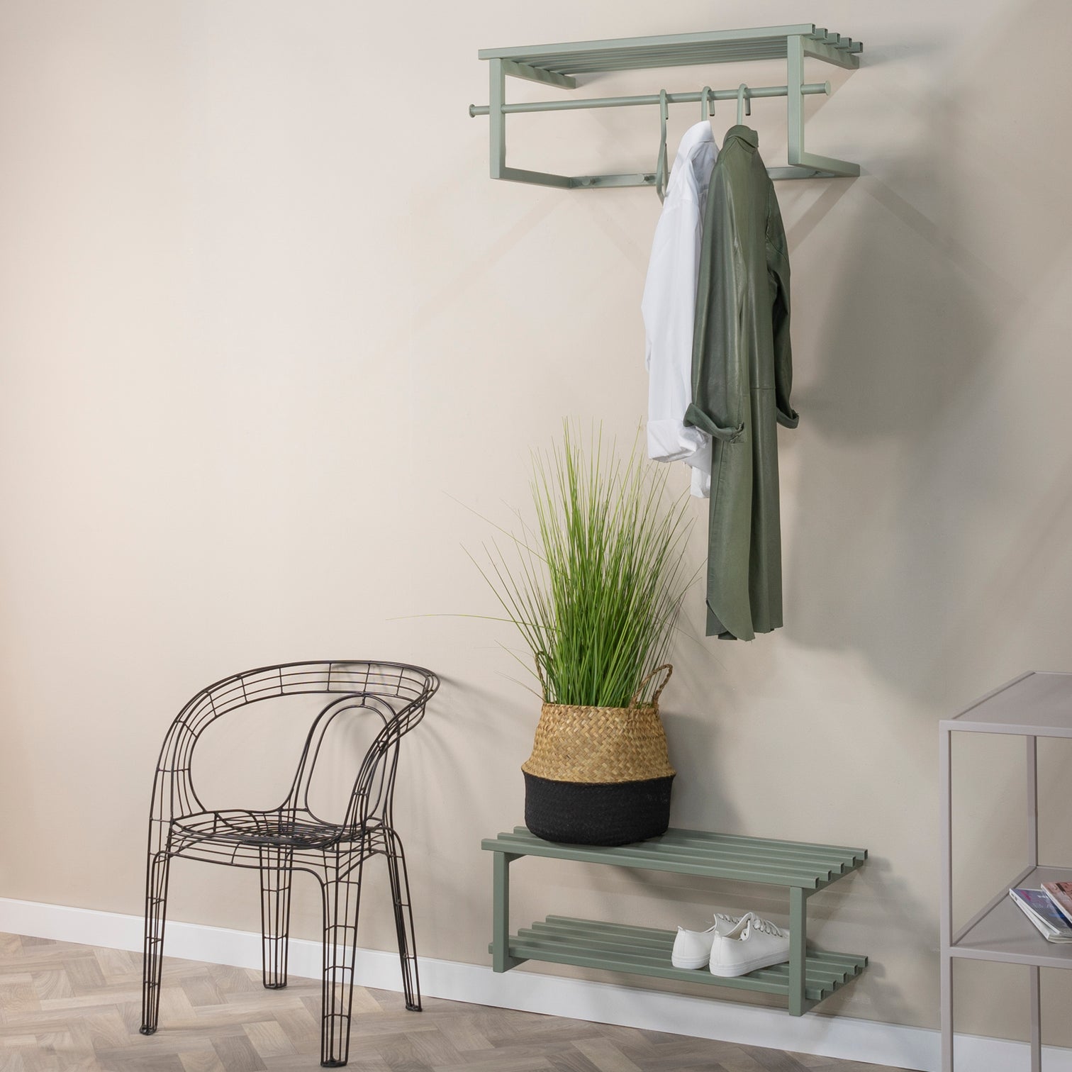 
Designer Shoe Rack "Rizzoli" - Dusty Green