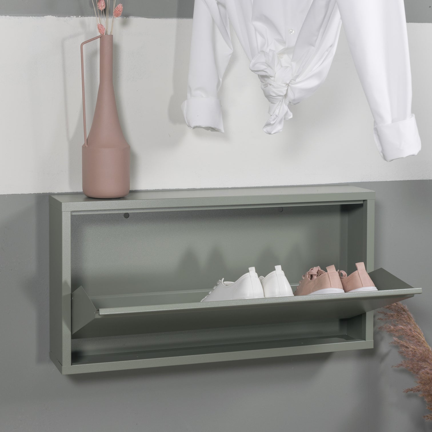
Designer shoe cabinet "Billy 1" - Dusty Green