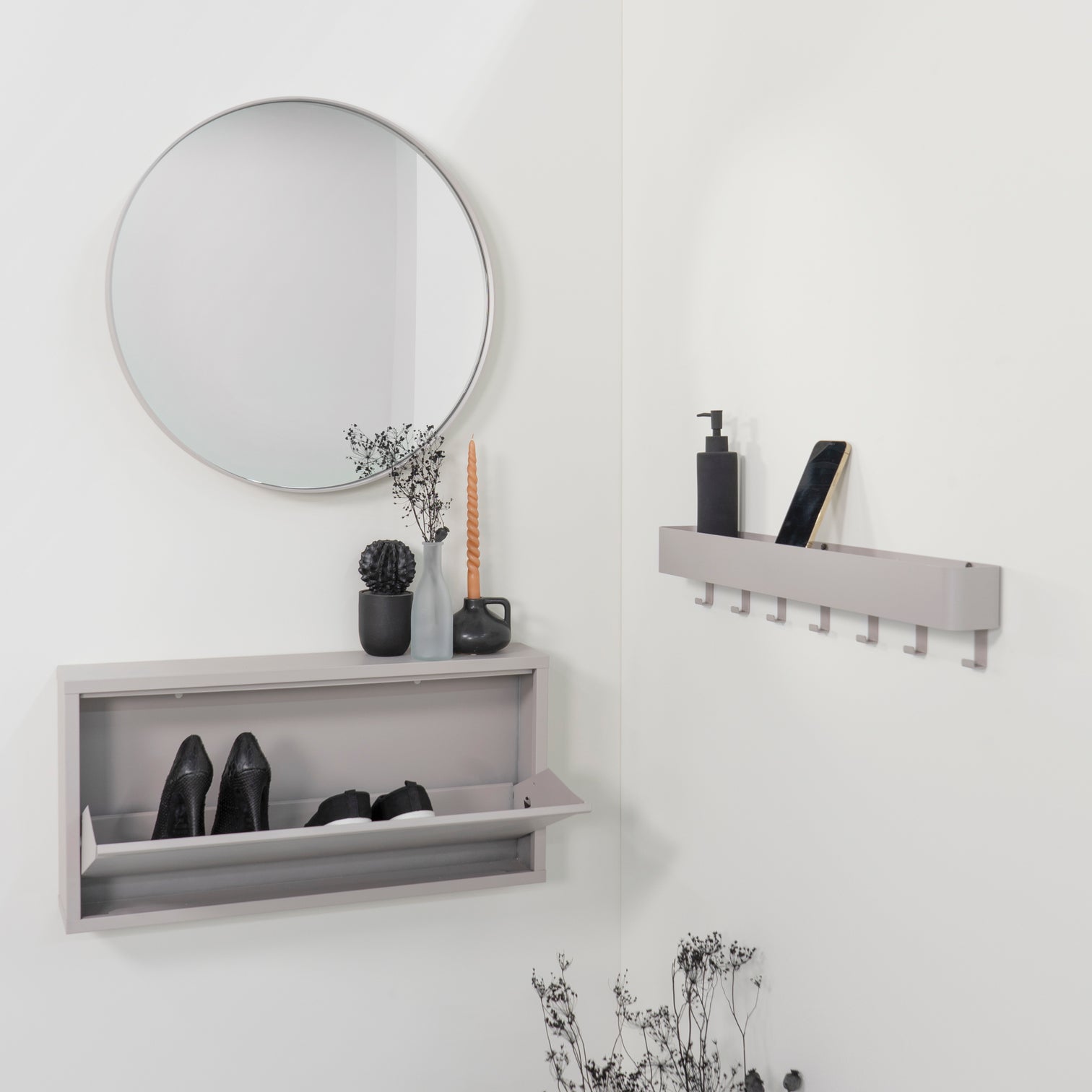 
Designer shoe cabinet "Billy 1" - Silky Taupe
