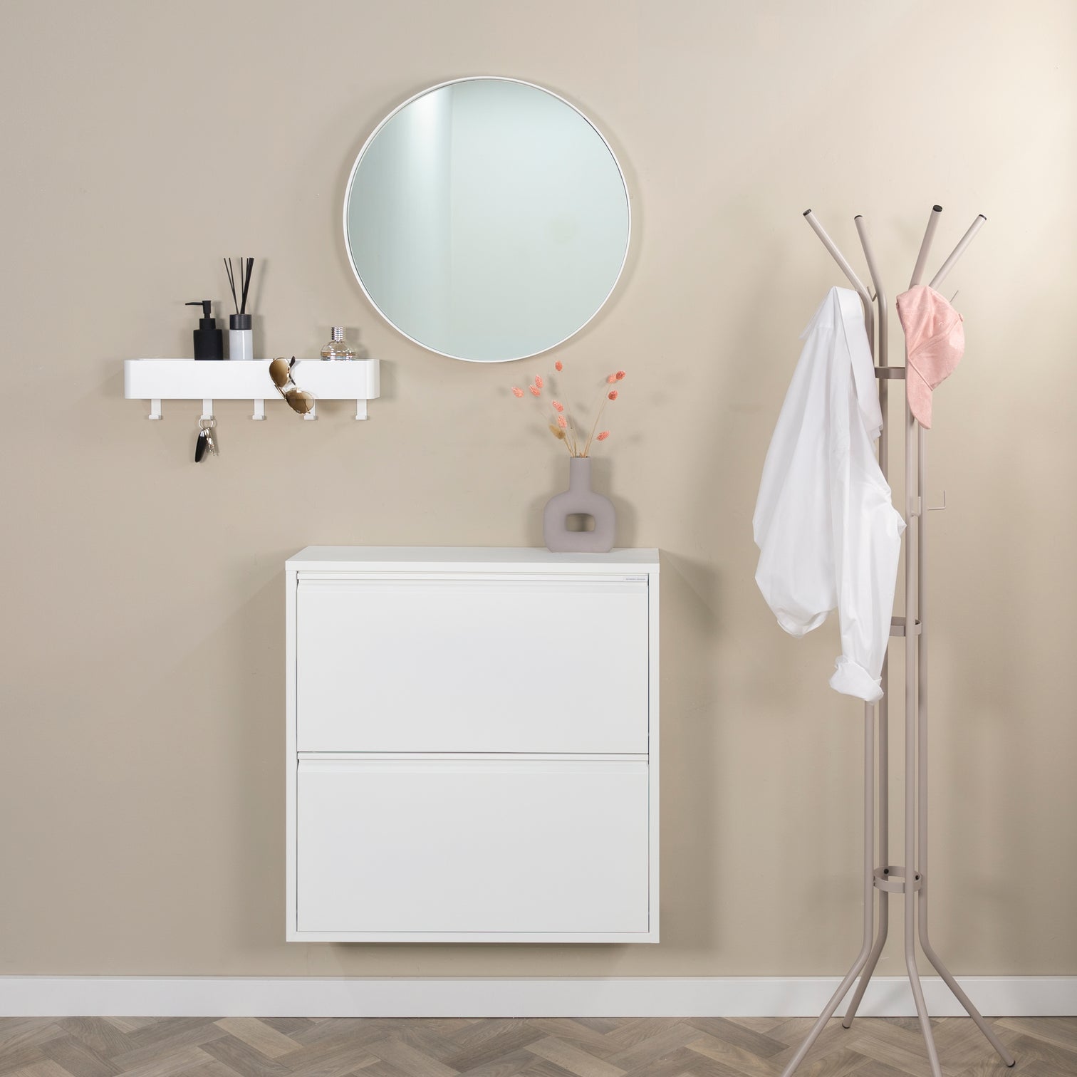 
Designer Shoe Cabinet "Billy 2" - White