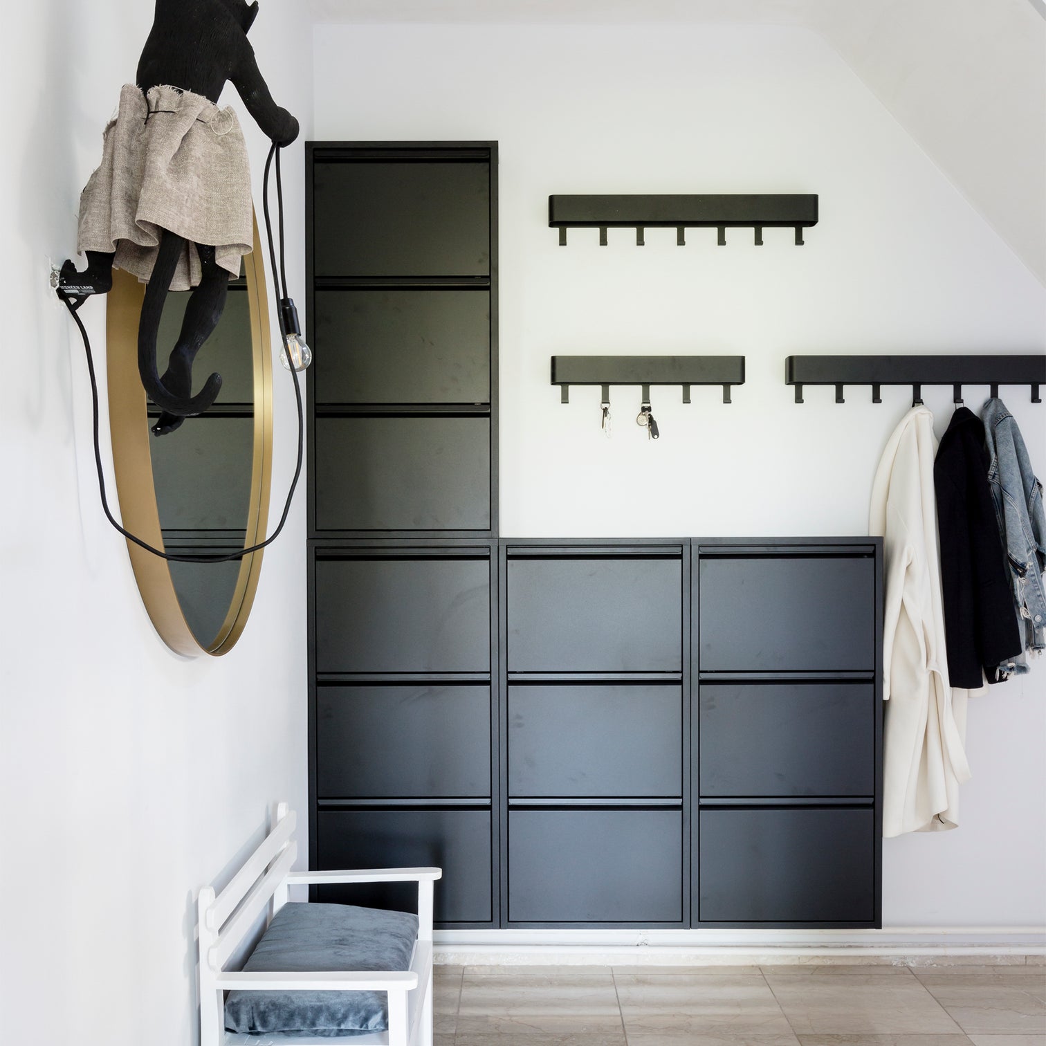 
Designer shoe cabinet "Billy 3" - Black