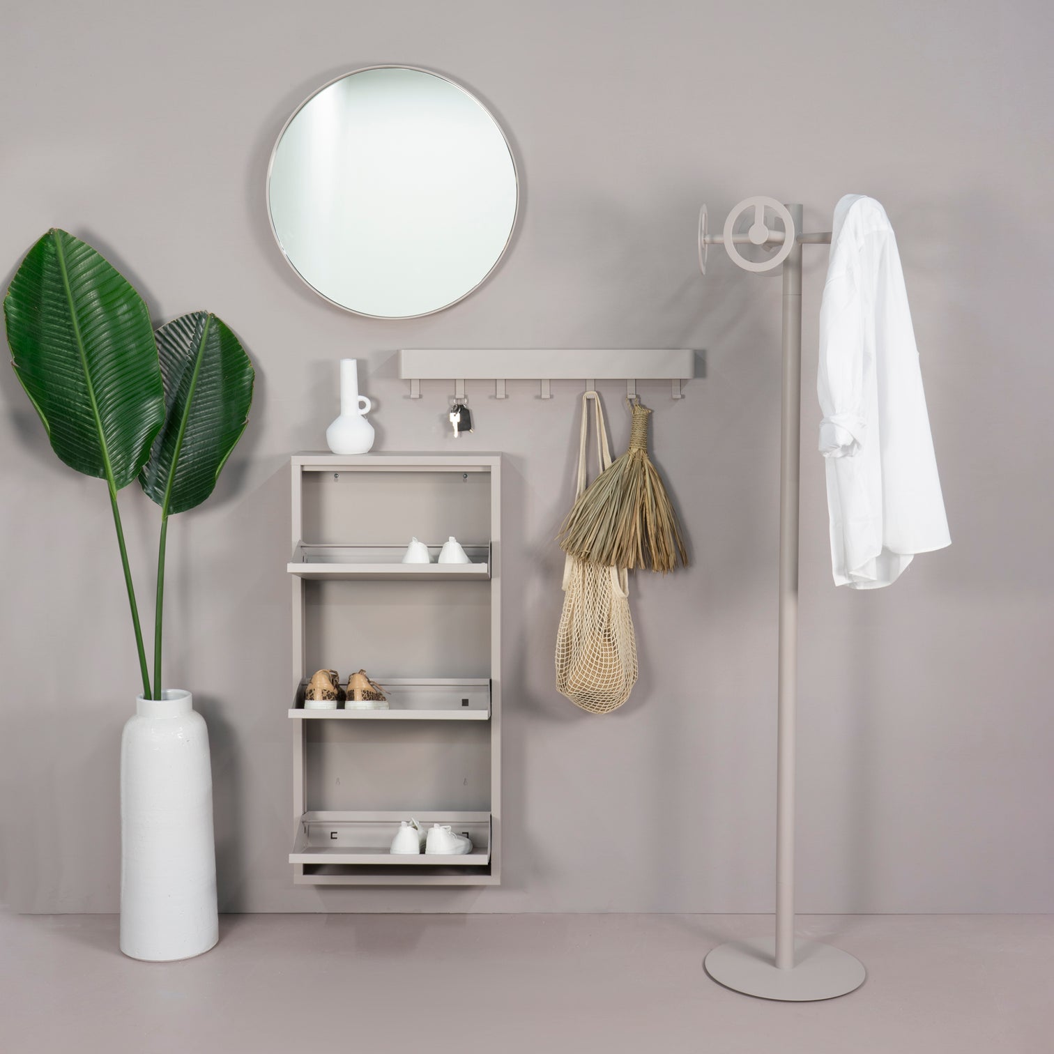 
Designer shoe cabinet "Billy 3" - Silky Taupe