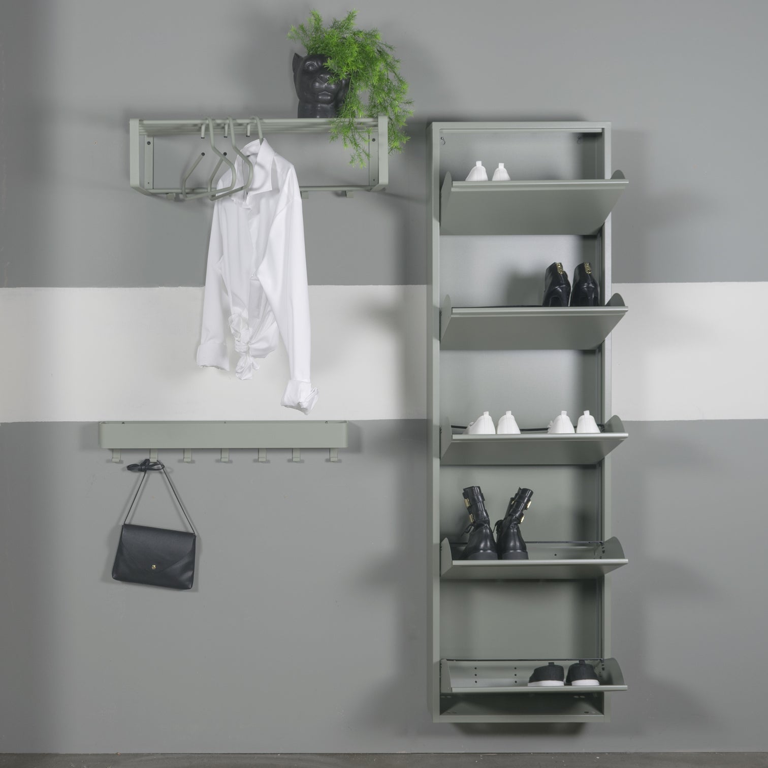 
Design Shoe Cabinet "Billy 5" - Dusty Green