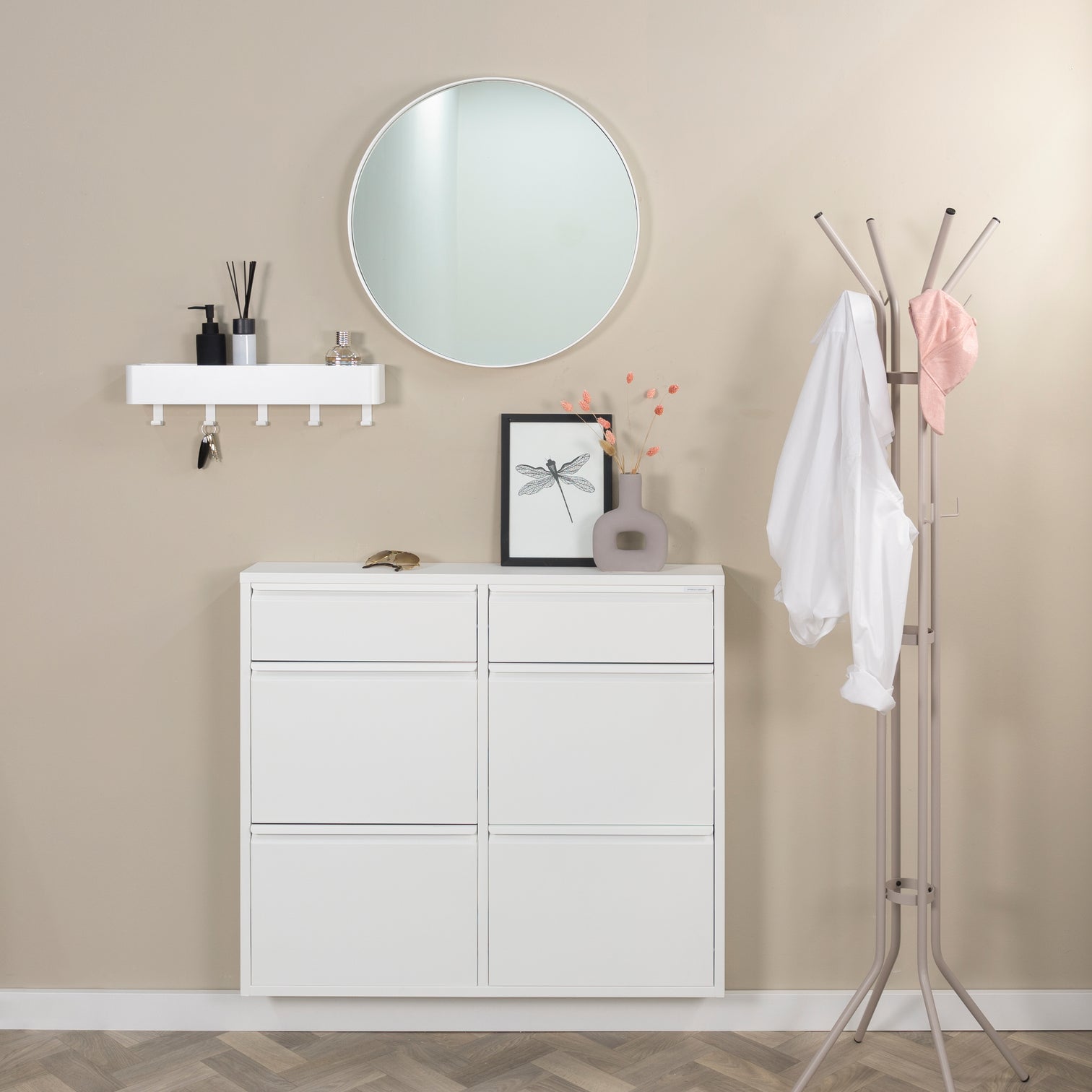 
Designer shoe cabinet "Billy 6" - White