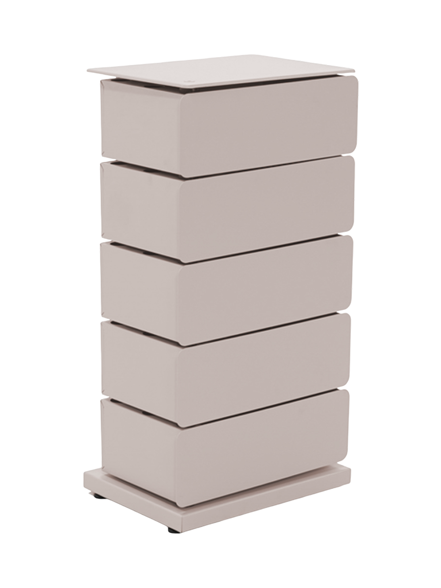 
Designer Chest of Drawers & Shoe Cabinet "Joey 5" - Silky Taupe