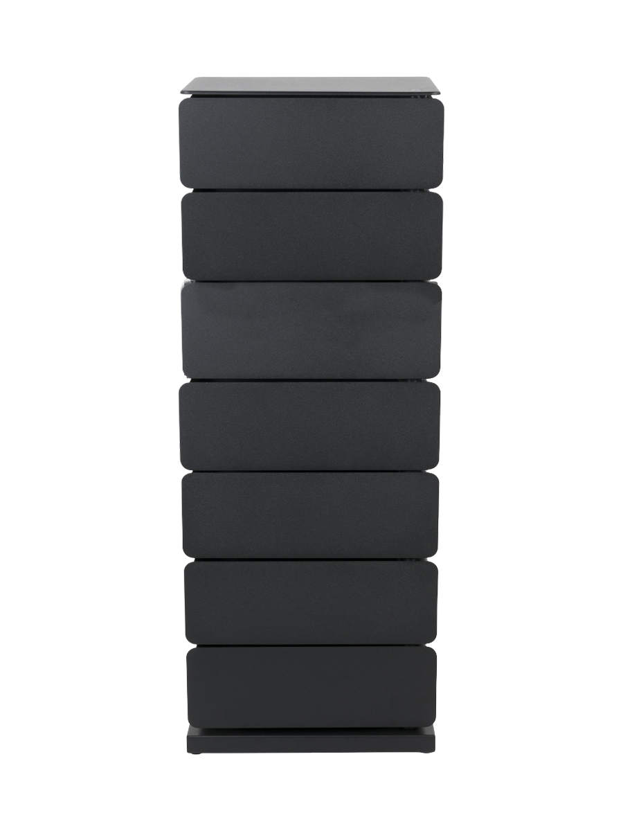
Designer Chest of Drawers & Shoe Cabinet "Joey 7" - Black