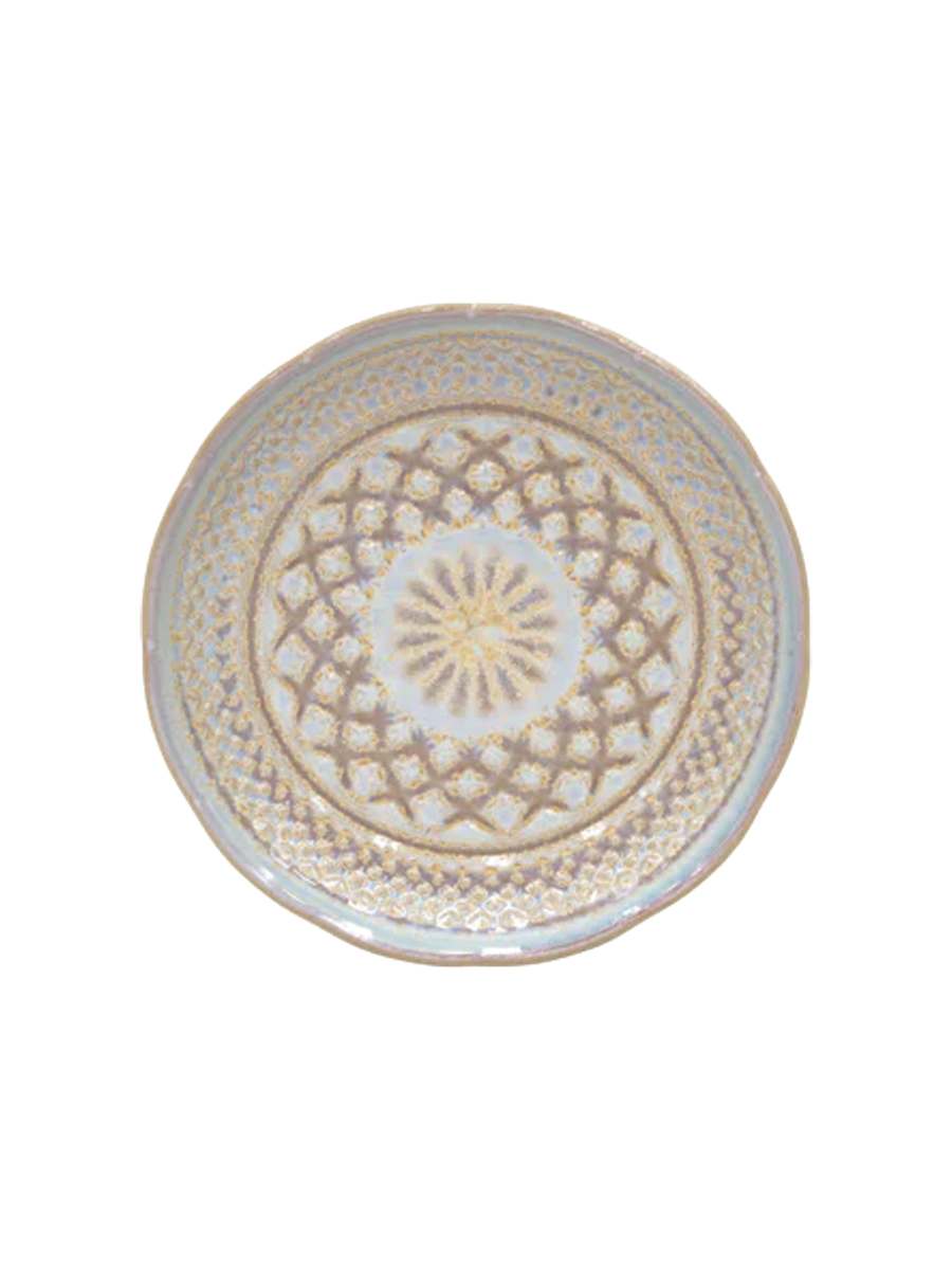 
Assiette à pain artisanale « Cristal » - Bleu nacré
