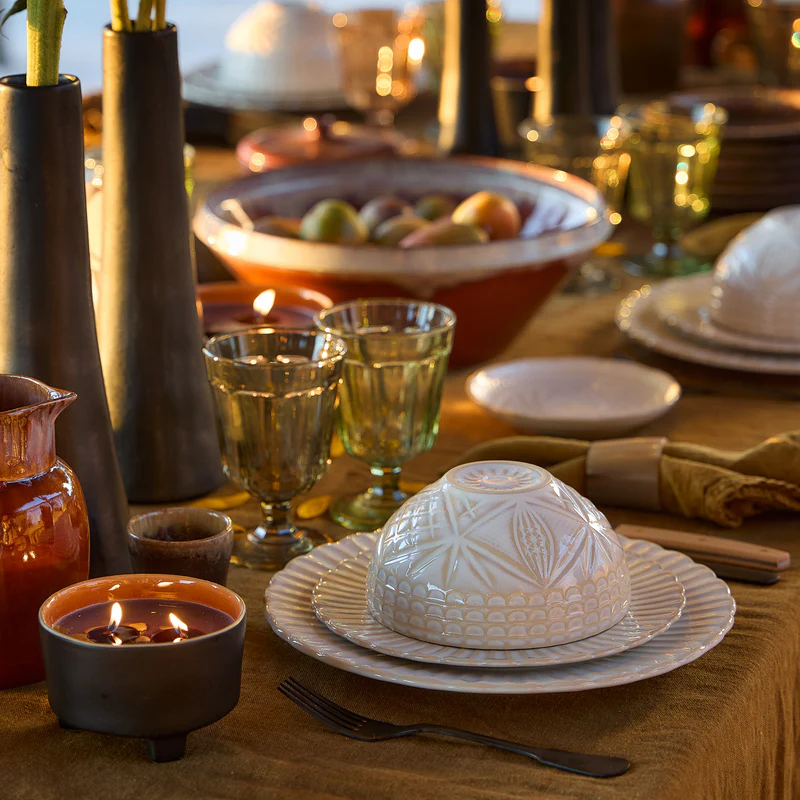 
Assiette plate artisanale « Cristal » - Blanc