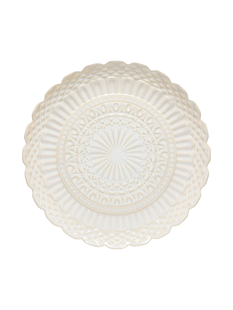 
Plat de service artisanal « Cristal » - Blanc
