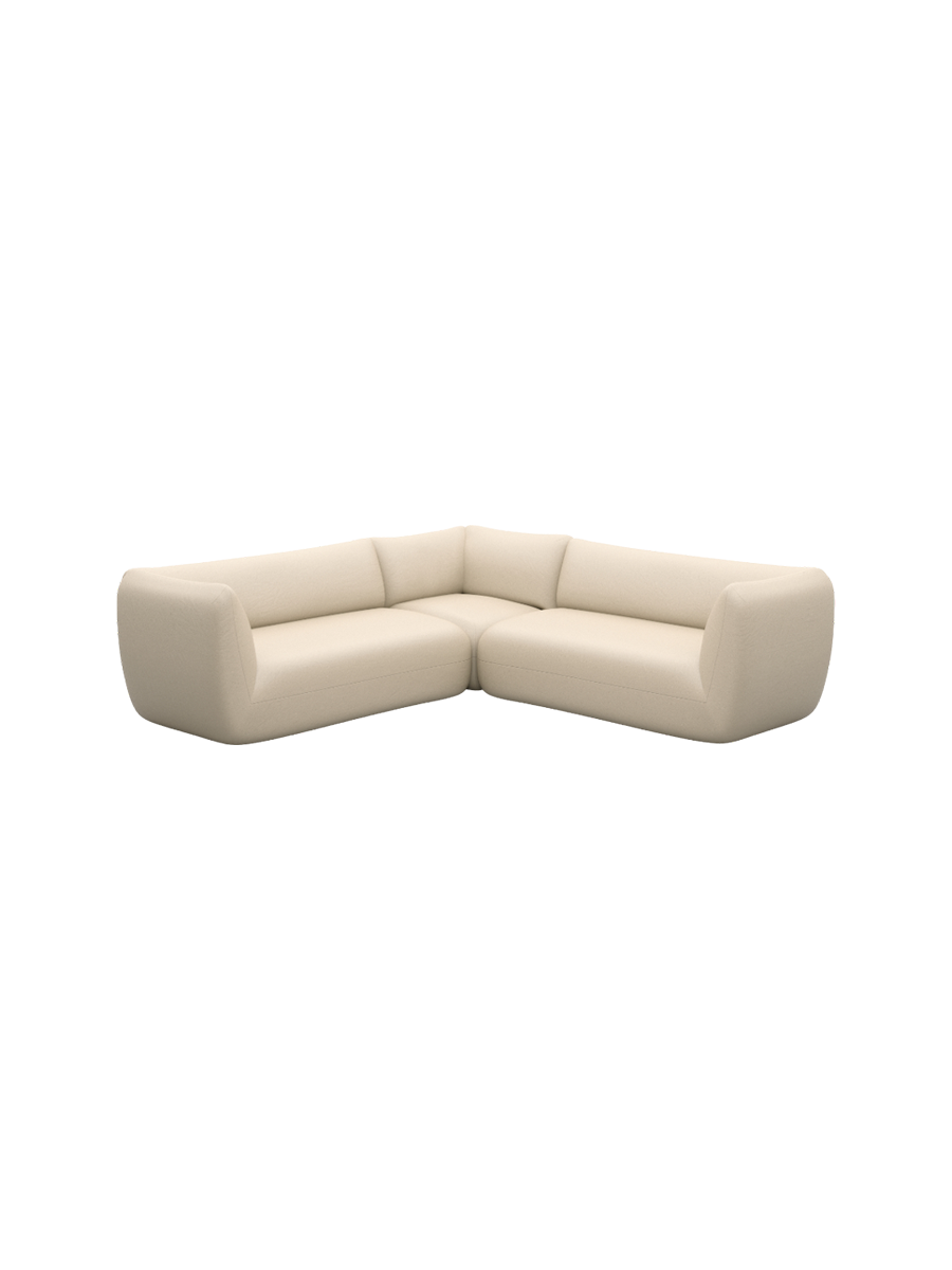
5-Sitzer Design Echtleder Ecksofa „Amalfi“ - Echtleder Beige