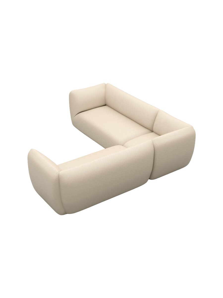 
5-Sitzer Design Echtleder Ecksofa „Amalfi“ - Echtleder Beige
