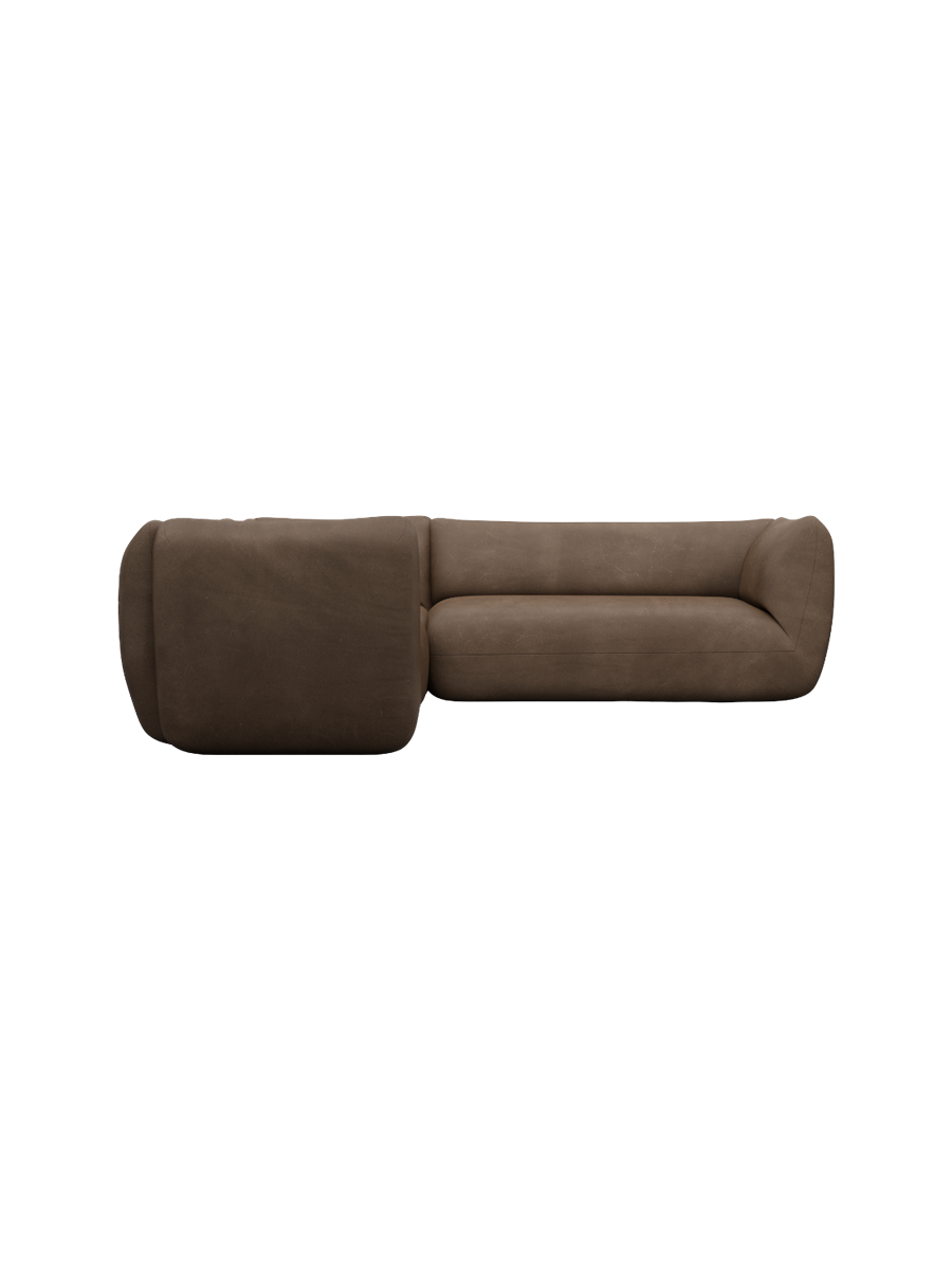 
5-Sitzer Design Echtleder Ecksofa „Amalfi“ - Echtleder Beige