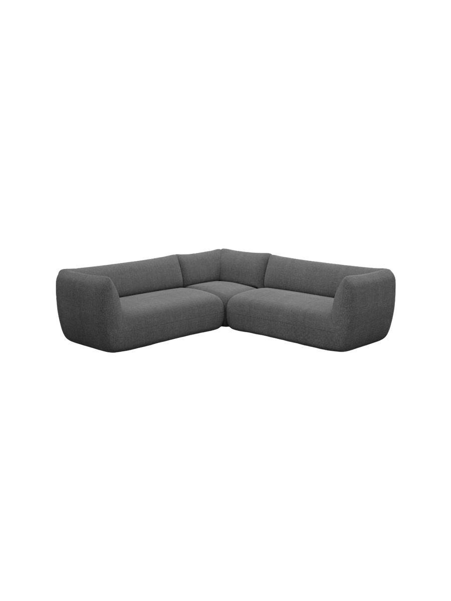 
5-Sitzer Design Ecksofa „Amalfi“ mit Strukturstoff-Bezug - Strukturstoff Anthrazit