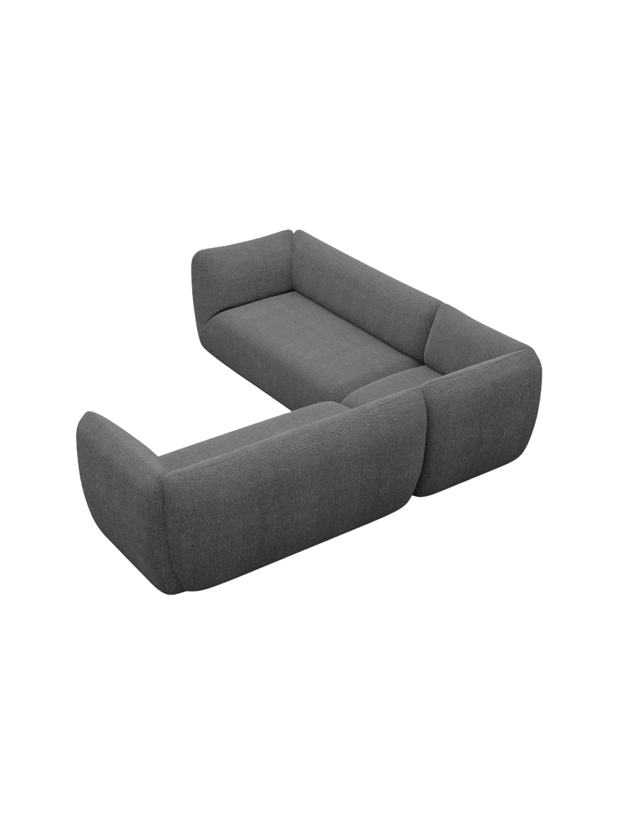 
5-Sitzer Design Ecksofa „Amalfi“ mit Strukturstoff-Bezug - Strukturstoff Anthrazit