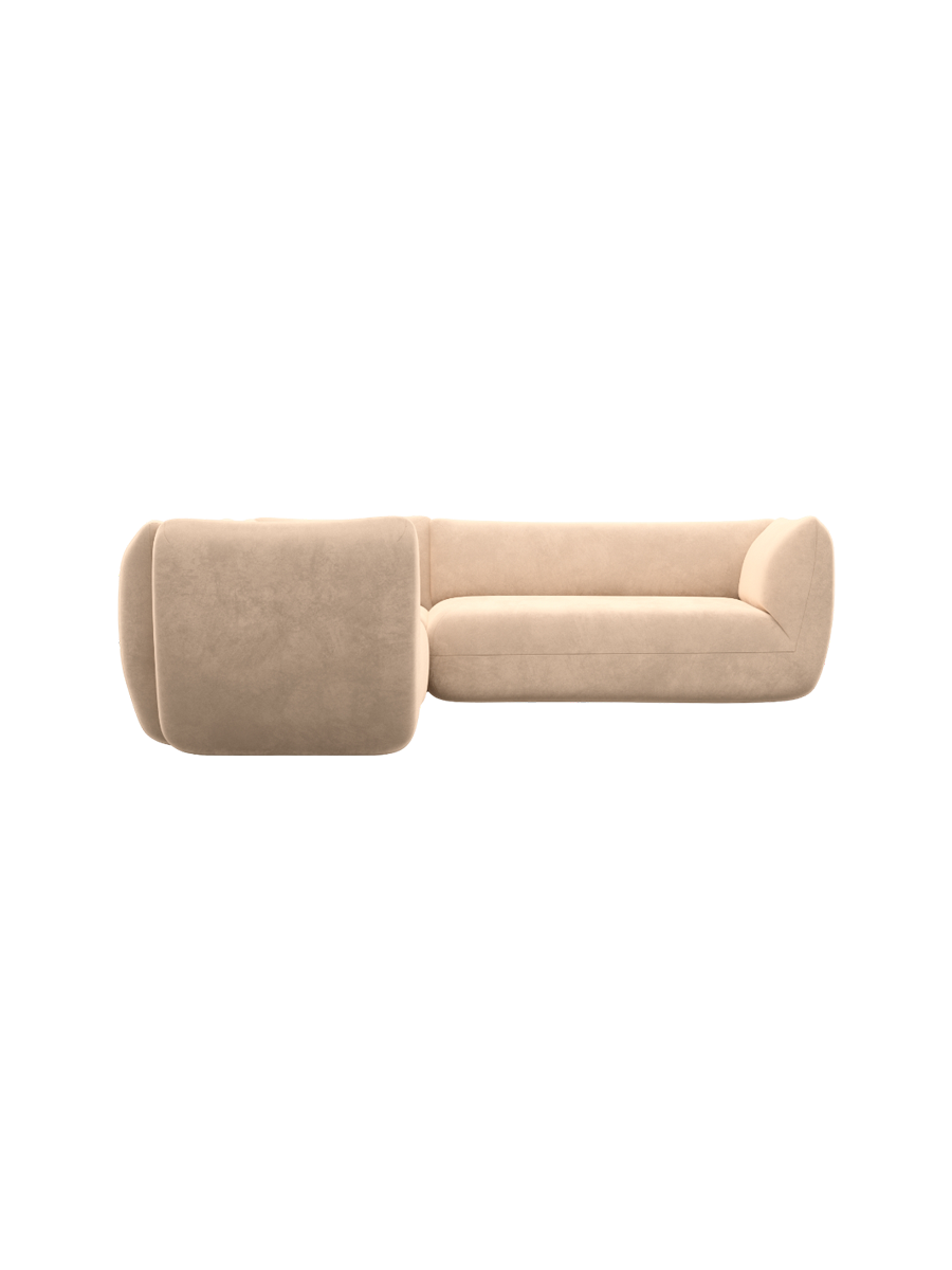 
5-Sitzer Design Ecksofa „Amalfi“ mit Samtbezug - Samtbezug Königsblau