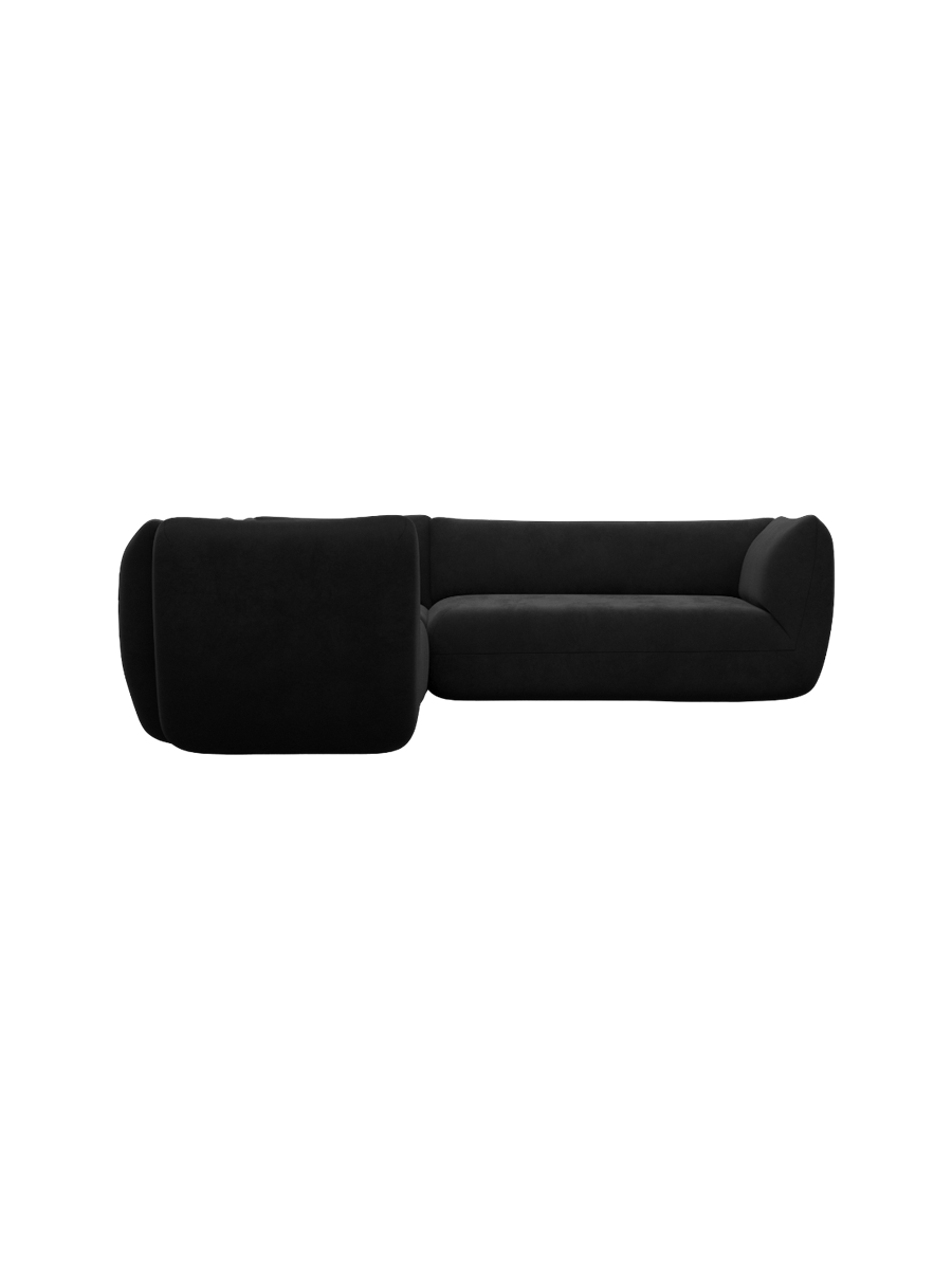 
5-Sitzer Design Ecksofa „Amalfi“ mit Samtbezug - Samtbezug Königsblau