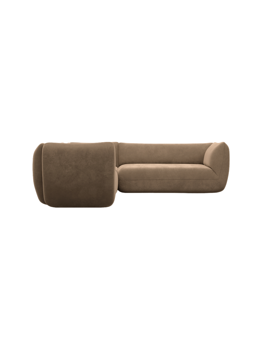 
5-Sitzer Design Ecksofa „Amalfi“ mit Samtbezug - Samtbezug Königsblau