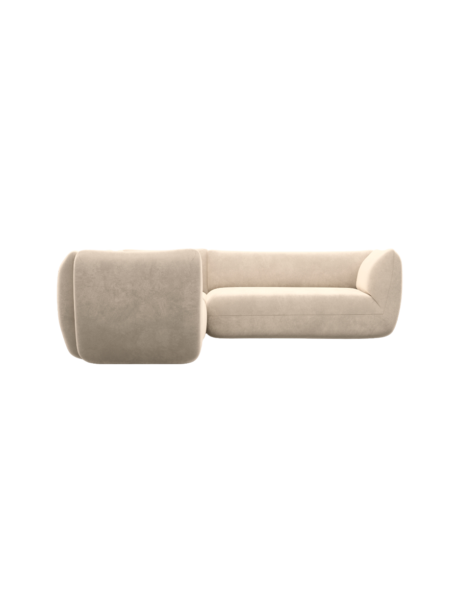 
5-Sitzer Design Ecksofa „Amalfi“ mit Samtbezug - Samtbezug Königsblau