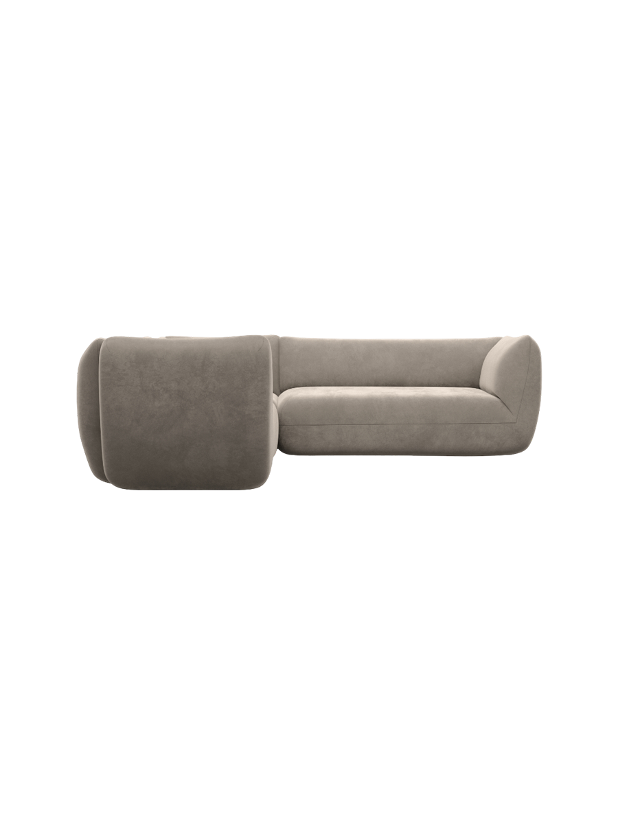 
5-Sitzer Design Ecksofa „Amalfi“ mit Samtbezug - Samtbezug Königsblau