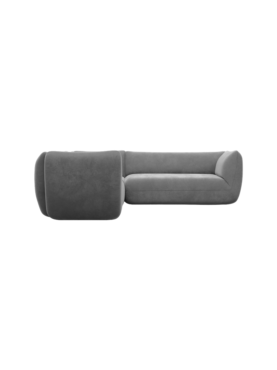 
5-Sitzer Design Ecksofa „Amalfi“ mit Samtbezug - Samtbezug Königsblau