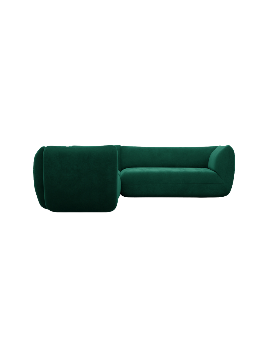 
5-Sitzer Design Ecksofa „Amalfi“ mit Samtbezug - Samtbezug Königsblau