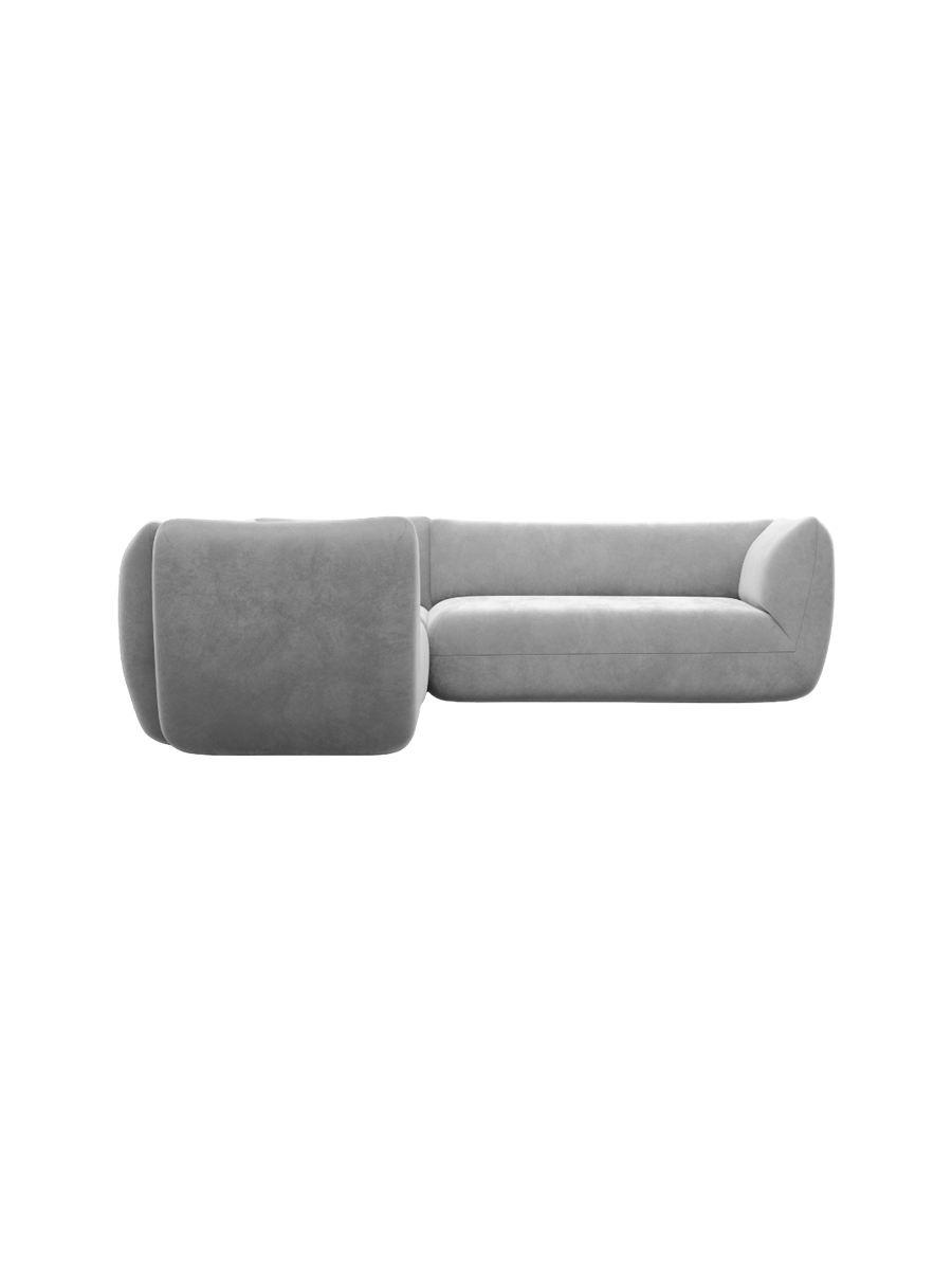 
5-Sitzer Design Ecksofa „Amalfi“ mit Samtbezug - Samtbezug Königsblau