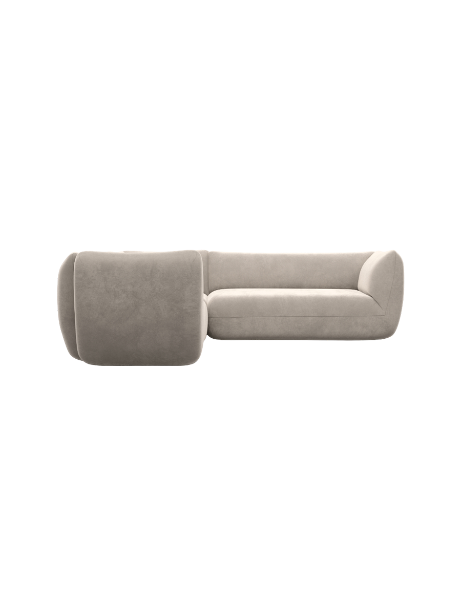 
5-Sitzer Design Ecksofa „Amalfi“ mit Samtbezug - Samtbezug Königsblau