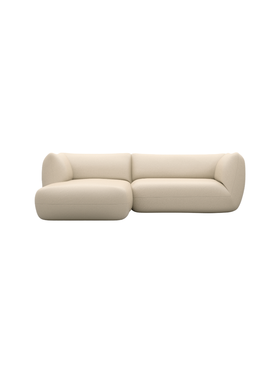 
3/4-Sitzer Design Echtleder Ecksofa „Amalfi“ - Echtleder Beige / Eckteil links