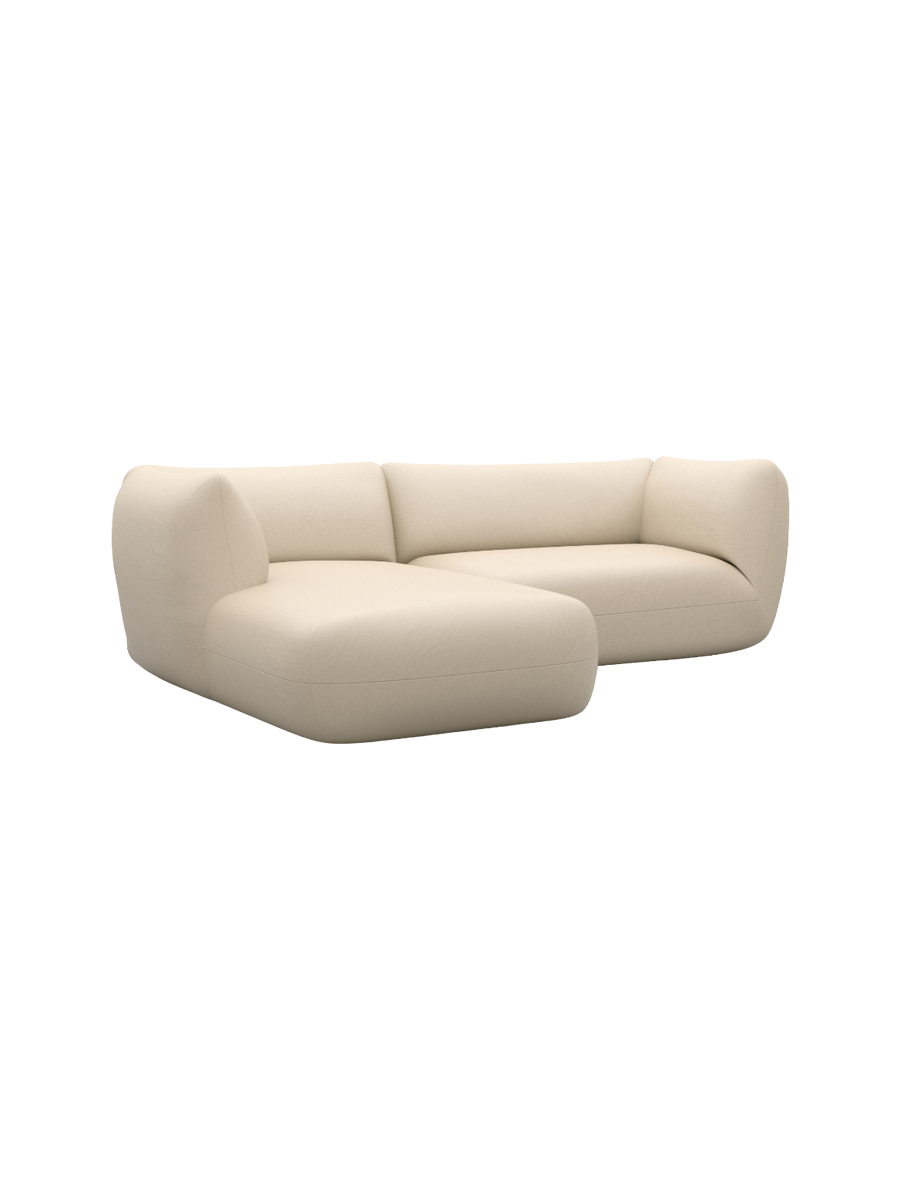 
3/4-Sitzer Design Echtleder Ecksofa „Amalfi“ - Echtleder Beige / Eckteil links