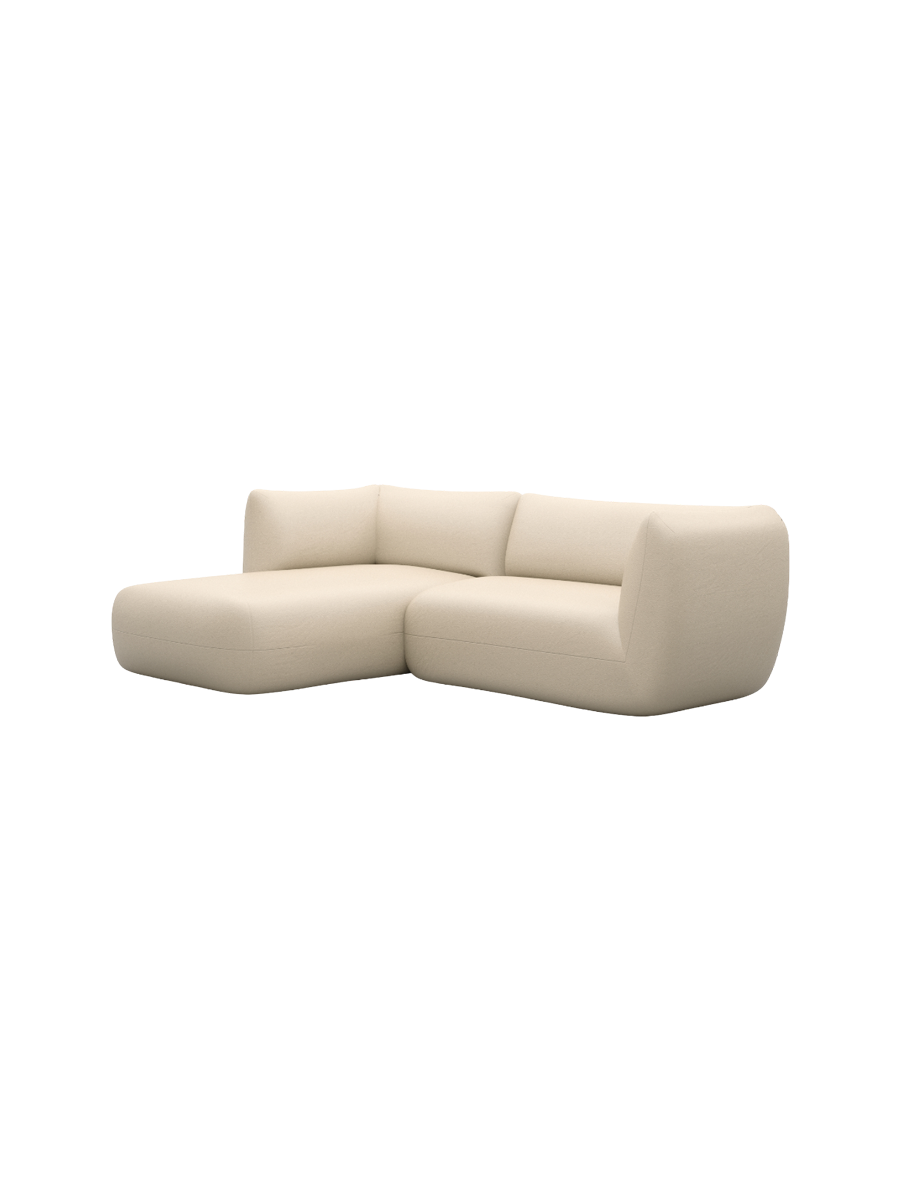 
3/4-Sitzer Design Echtleder Ecksofa „Amalfi“ - Echtleder Beige / Eckteil links