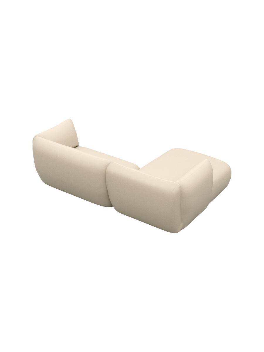 
3/4-Sitzer Design Echtleder Ecksofa „Amalfi“ - Echtleder Beige / Eckteil links
