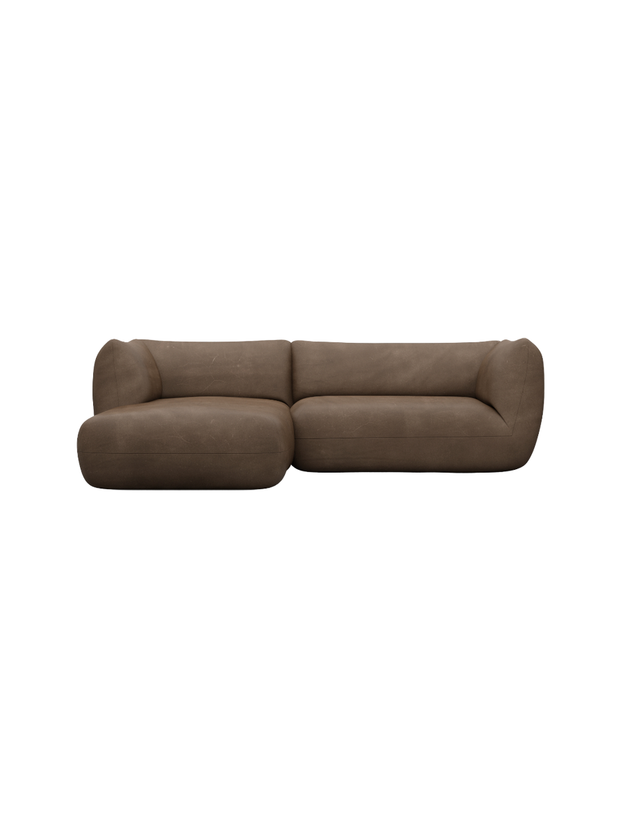 
3/4-Sitzer Design Echtleder Ecksofa „Amalfi“ - Echtleder Beige / Eckteil links