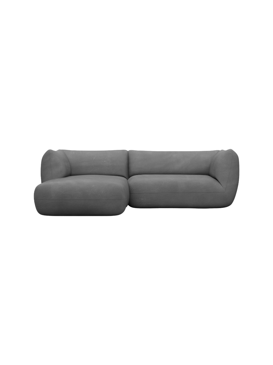 
3/4-Sitzer Design Echtleder Ecksofa „Amalfi“ - Echtleder Beige / Eckteil links