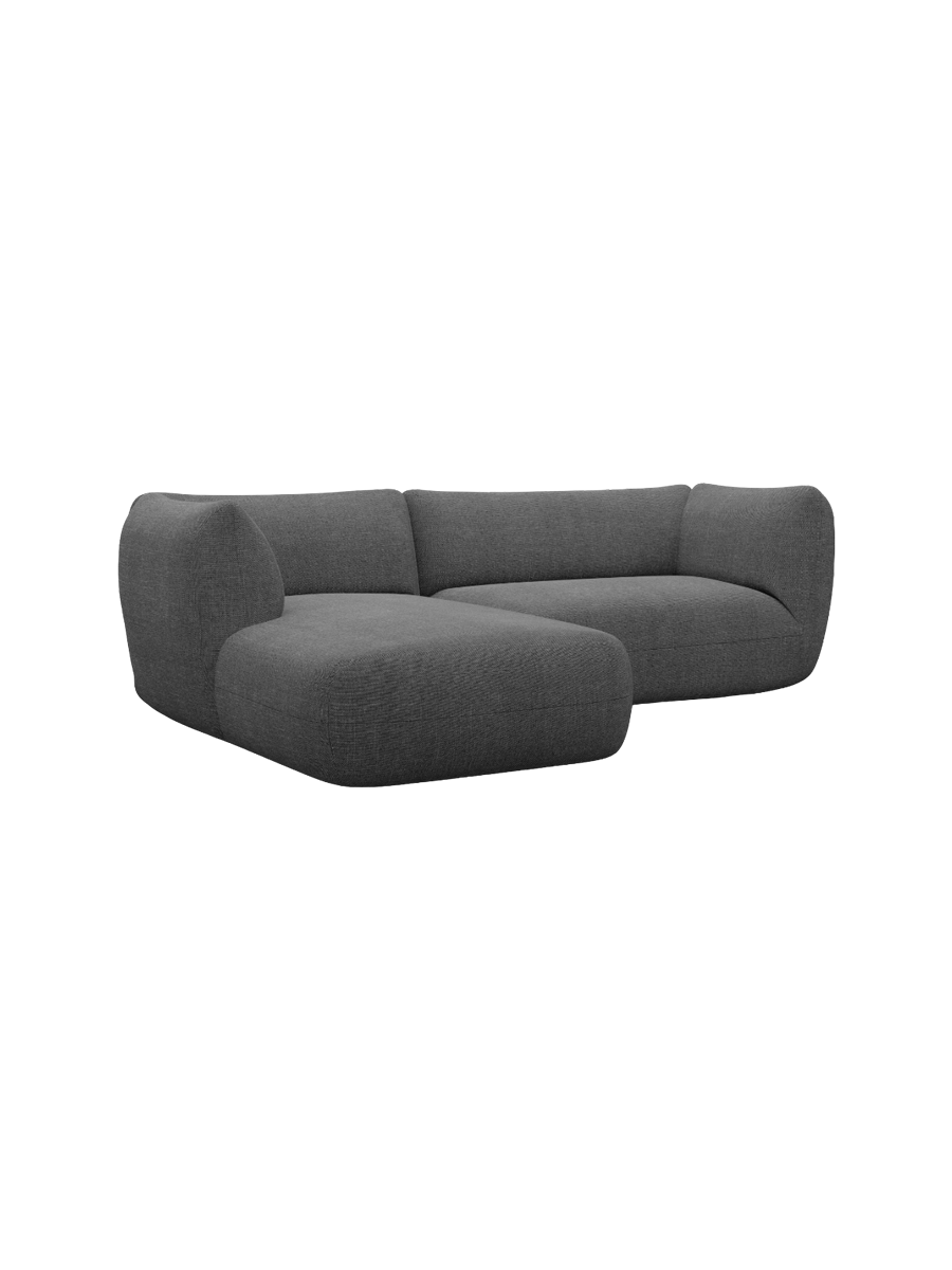 
3/4-Sitzer Design Ecksofa „Amalfi“ mit Strukturstoff-Bezug - Strukturstoff Anthrazit / Eckteil links